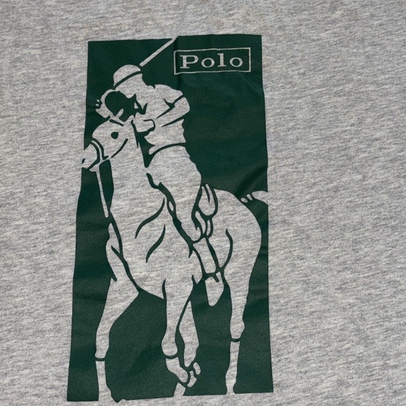Polo Ralph Lauren Classic-Fit Short Sleeve Grey T- Shirt Green Big Pony Logo SzS - Picture 4 of 7